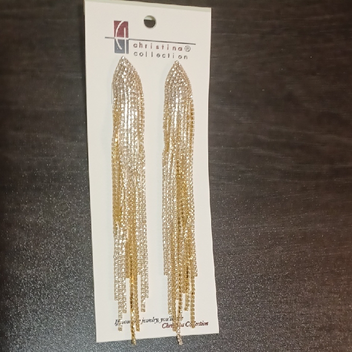 Elegant Gold Tassel Earrings